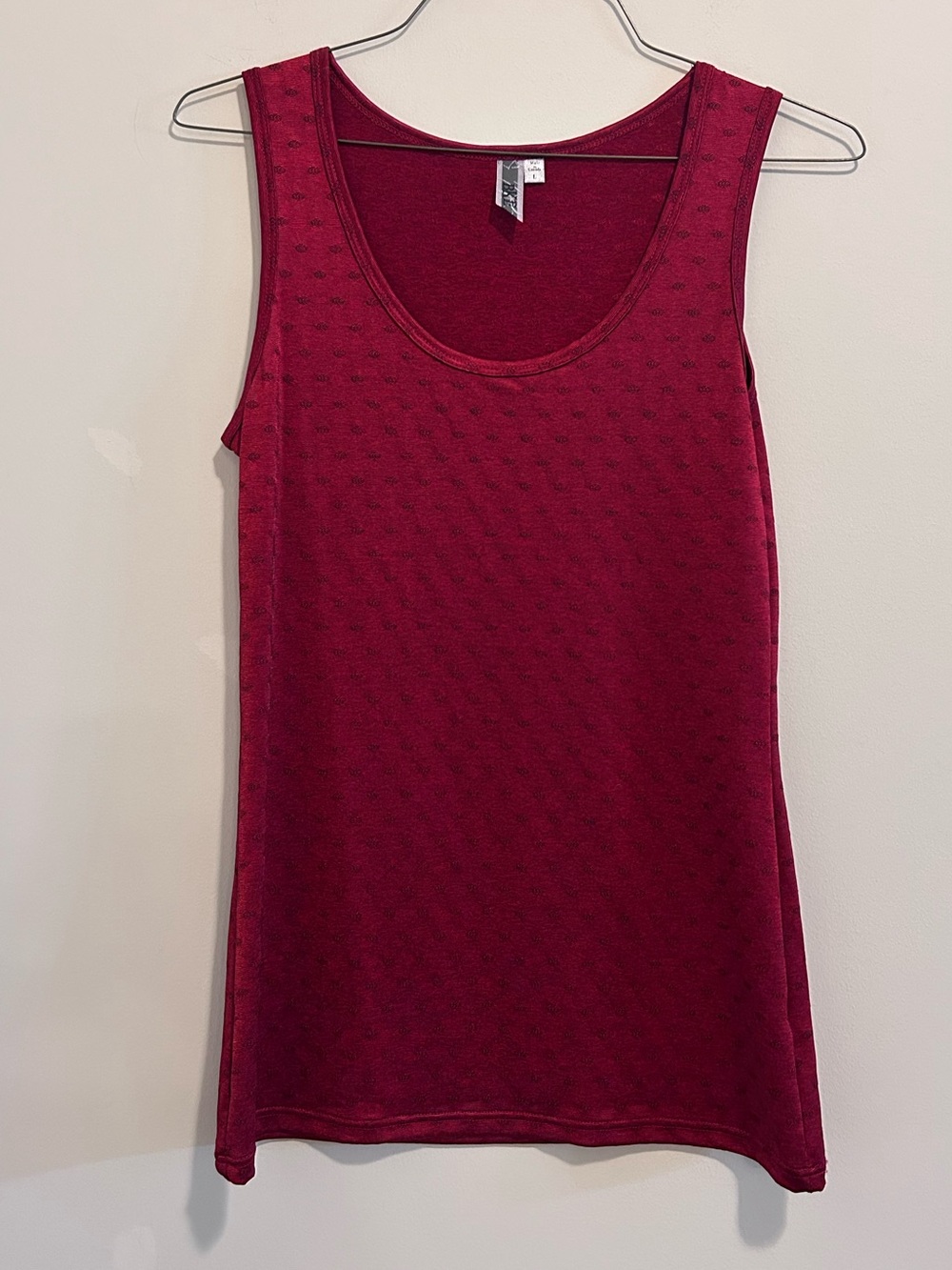 BKE Red Textured Sleeveless Tank Top